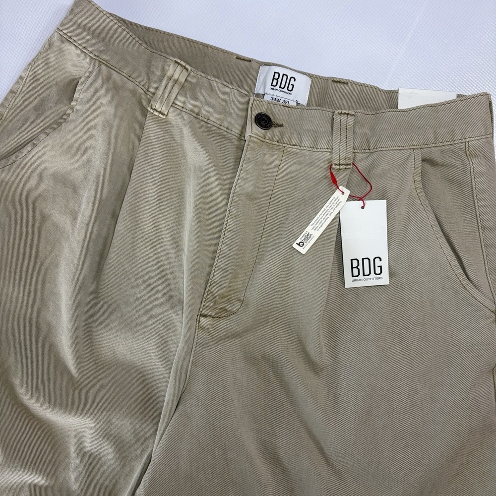 BDG‎ Urban Outfitters ELI Wide Leg Pants 34x32 Khaki Regular Rise NWT